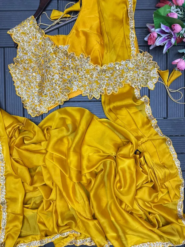 New_Super_Trending_Embroidery_cording_work_ready_to_wear_saree_with_Embroidery_Blouse__STICHED