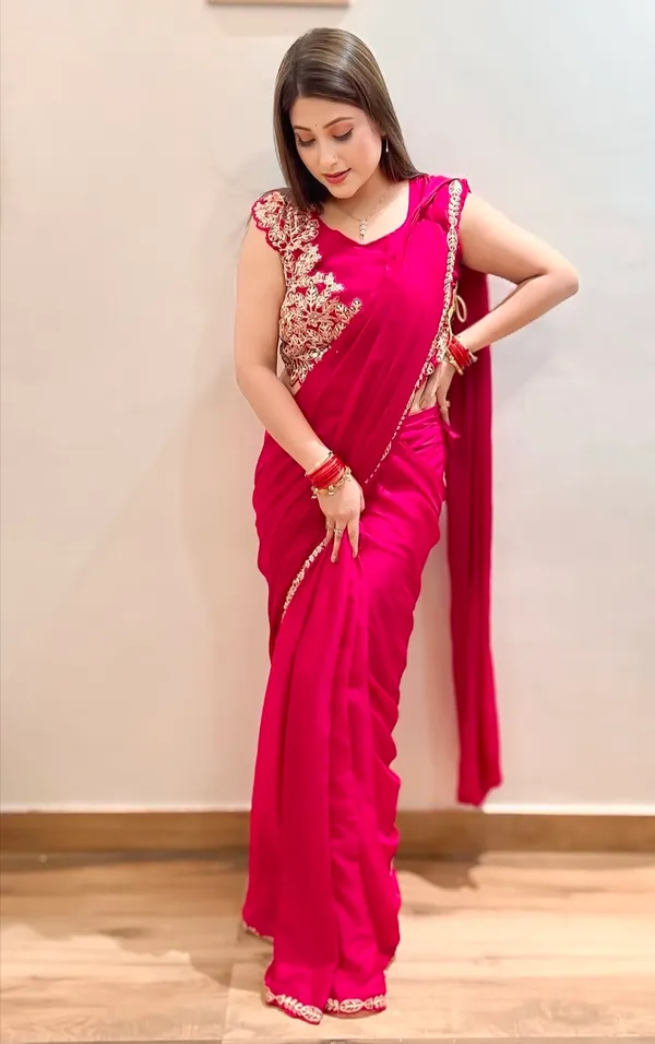 New_Super_Trending_Embroidery_cording_work_ready_to_wear_saree_with_Embroidery_Blouse