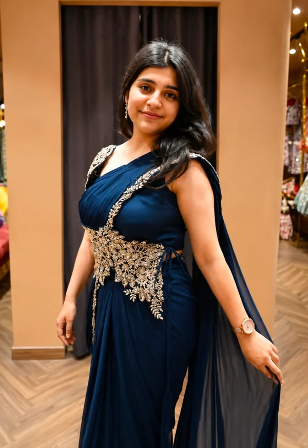 New_Super_Trending_Embroidery_cording_work_ready_to_wear_saree_with_Embroidery_Blouse