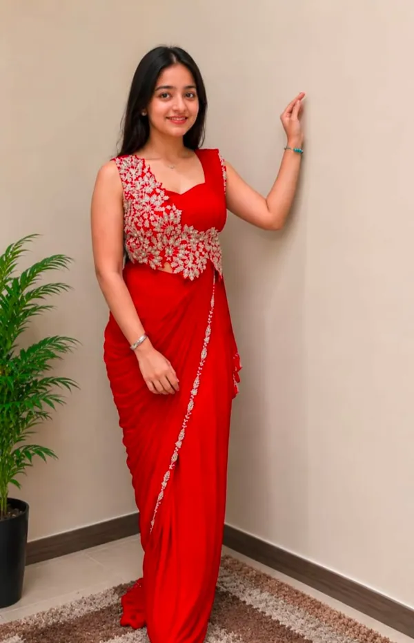 New_Super_Trending_Embroidery_cording_work_ready_to_wear_saree_with_Embroidery_Blouse__STICHED