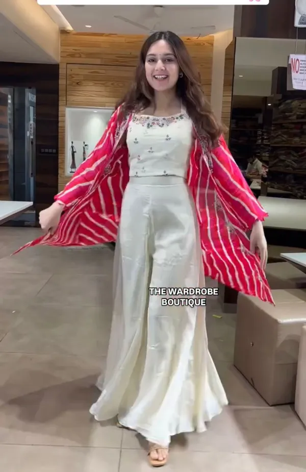 New_Super_Trending_Party_Wear_Shrug_And_Plazzo