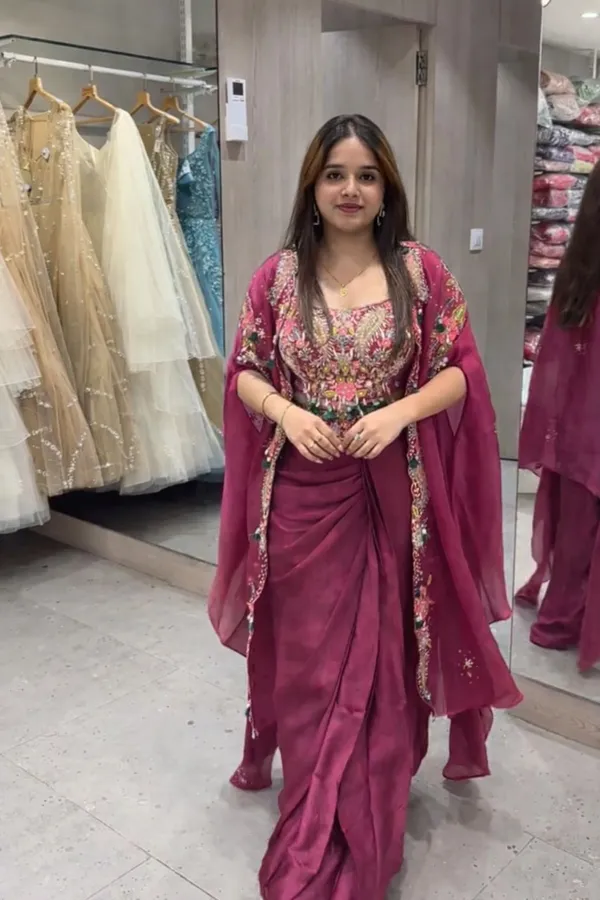 New_Super_Trending_Party_Wear_Shrug_with_Sarara