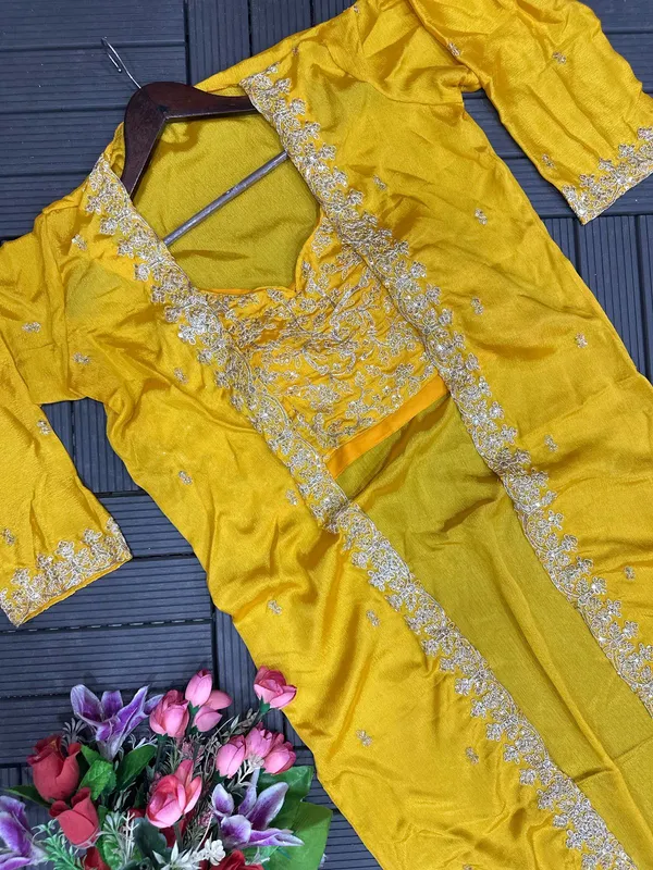 New_Super_Trending_Party_Wear_Shrug_with_Sarara_With_Embroidery_Work