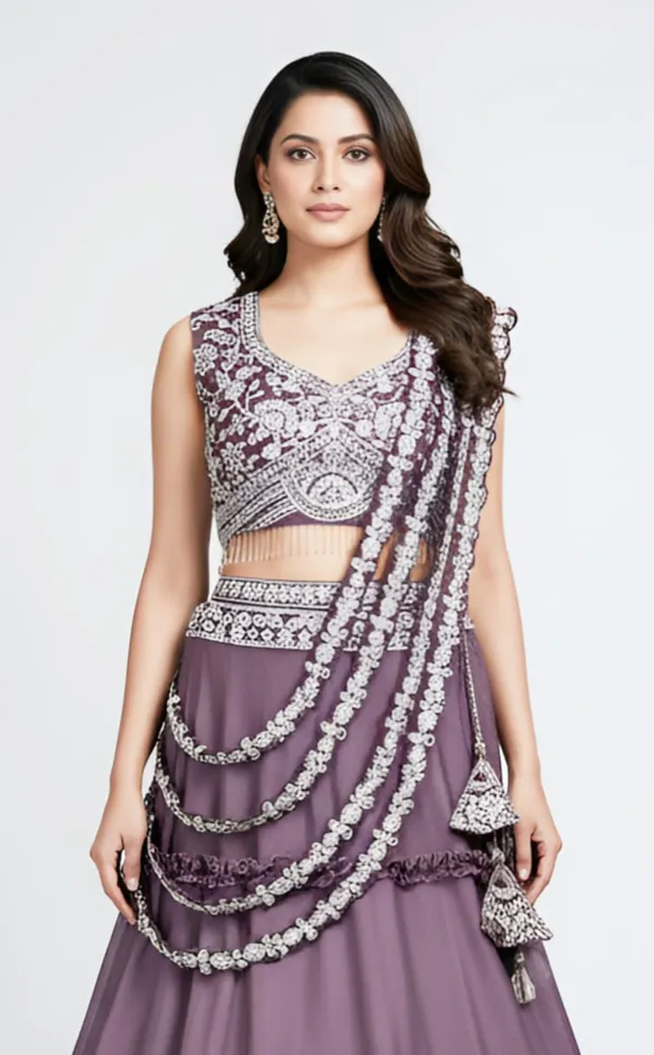 Wine__Ready_To_Wear_Chinon_Silk_Lehenga_Choli_With_Embroidery_Koding_Jari_Work__Fenshi_Lesh_Blouse__Bodae