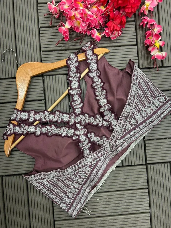Wine__Ready_To_Wear_Chinon_Silk_Lehenga_Choli_With_Embroidery_Koding_Jari_Work__Fenshi_Lesh_Blouse__Bodae