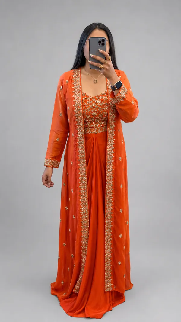 New_Super_Trending_Party_Wear_Shrug_with_Sarara_With_Embroidery_Work