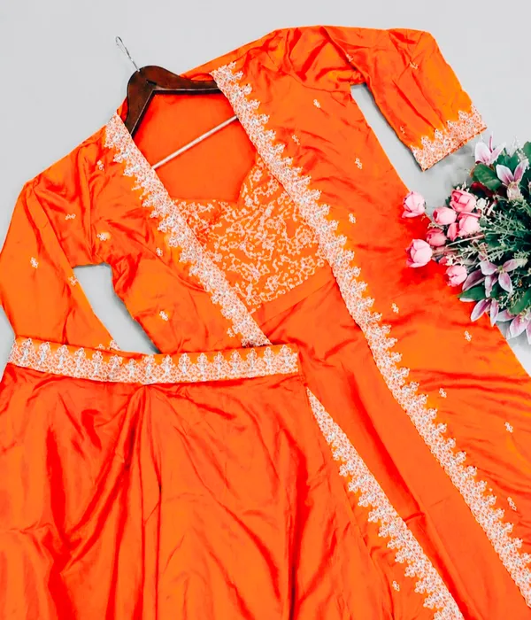 New_Super_Trending_Party_Wear_Shrug_with_Sarara_With_Embroidery_Work