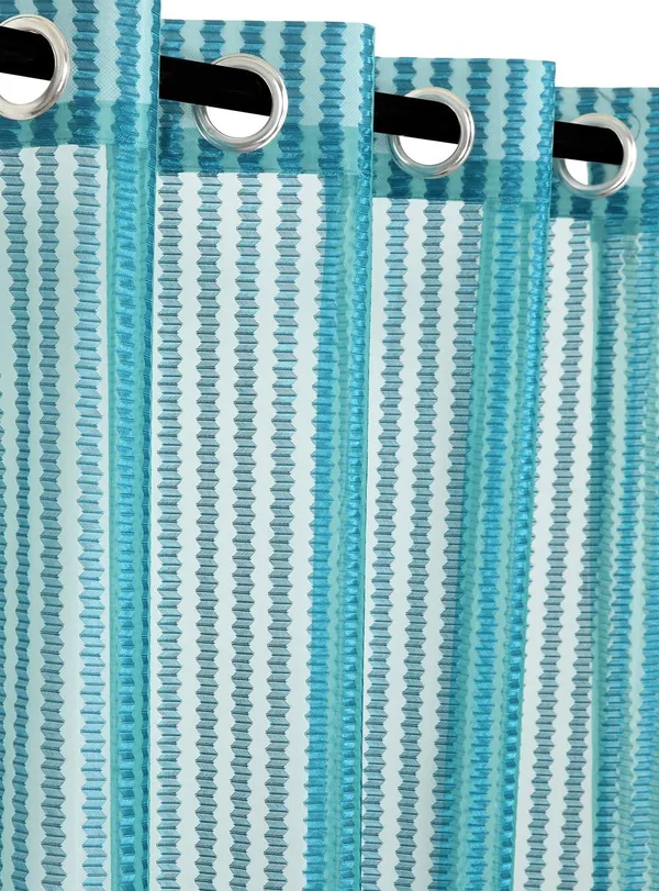 Blue,_Self_Design__Tissue,_Net_Transparent_Curtain_Single_Curtain