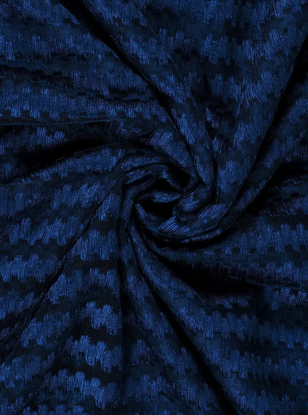 Blue,_Self_Design__Tissue,_Net_Transparent__Curtain_Single_Curtain