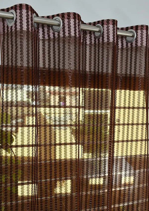 Brown,_Self_Design__Tissue,_Net_Transparent__Curtain_Single_Curtain