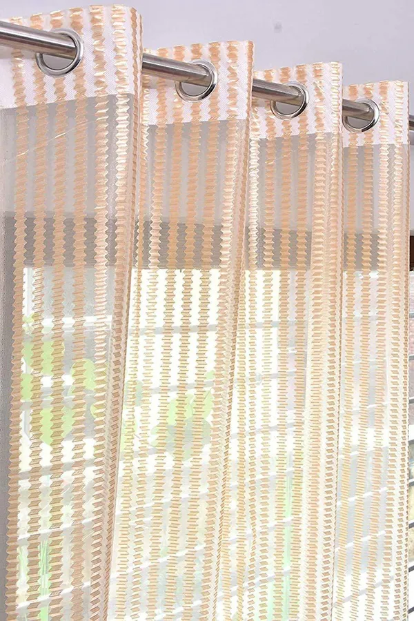 Beige,_Self_Design__Tissue,_Net_Transparent__Curtain_Single_Curtain