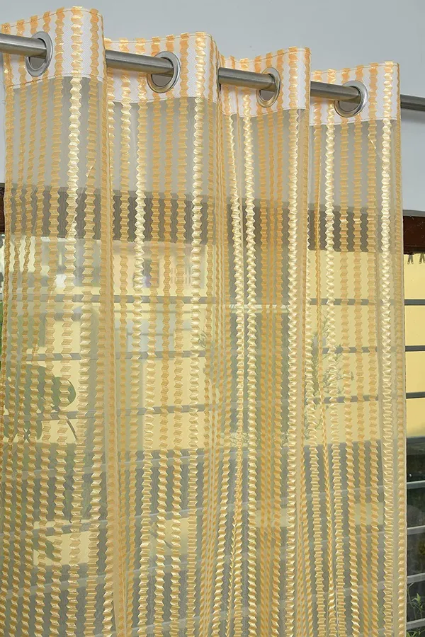 Yellow,_Self_Design__Tissue,_Net_Transparent__Curtain_Single_Curtain
