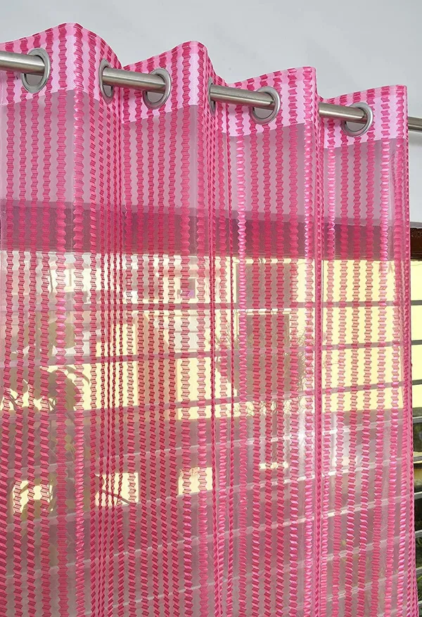 Pink,_Self_Design__Tissue,_Net_Transparent__Curtain_Single_Curtain