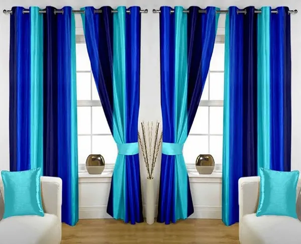 Pack_Of_4,_Blue,_Striped__213_cm_7_ft_Polyester_Room_Darkening_Door_Curtain