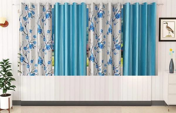 Pack_Of_4,_Blue,_Floral__152_cm_5_ft_Polyester_Room_Darkening_Window_Curtain