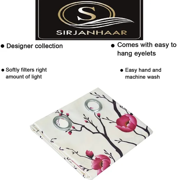 Pack_Of_4,_Pink,_Floral__Polyester_Room_Darkening_Curtain