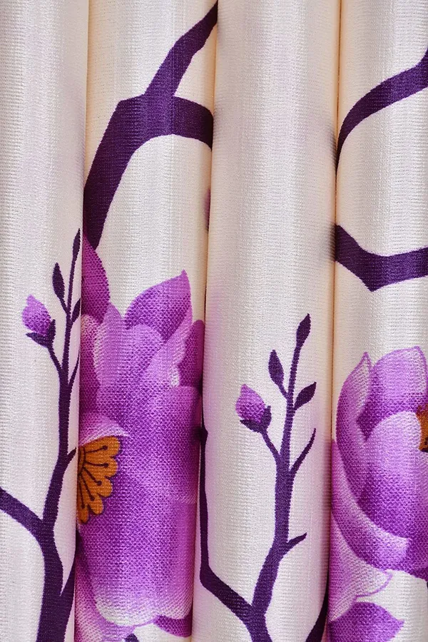 Pack_Of_4,_Purple,_Floral__Polyester_Room_Darkening_Curtain