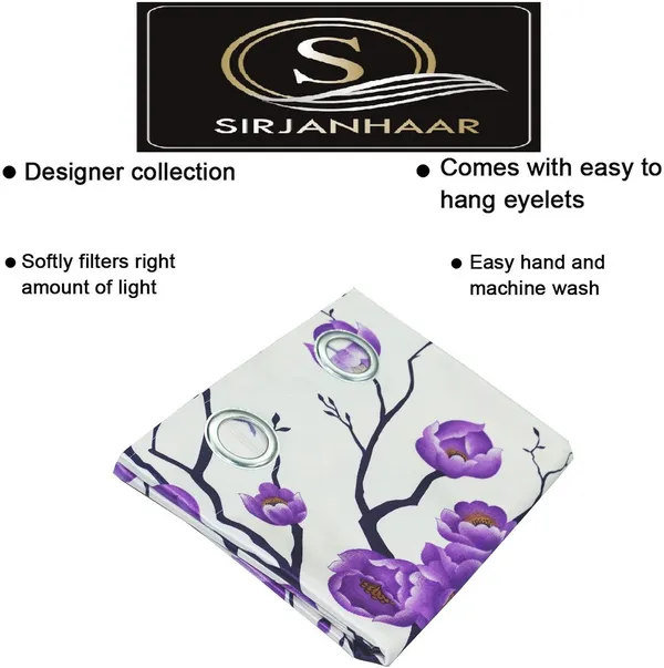 Pack_Of_4,_Purple,_Floral__Polyester_Room_Darkening_Curtain