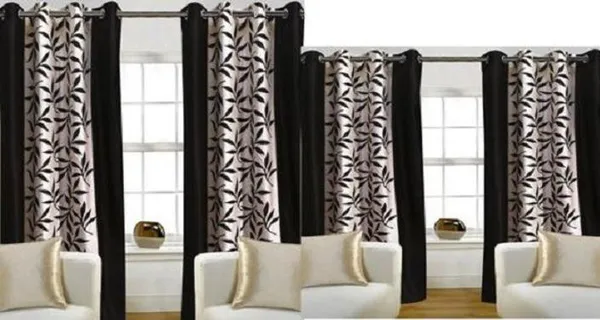 Pack_Of_4,_Black,_Printed__40_cm_1_ft_Dupion_Room_Darkening_Door_Curtain