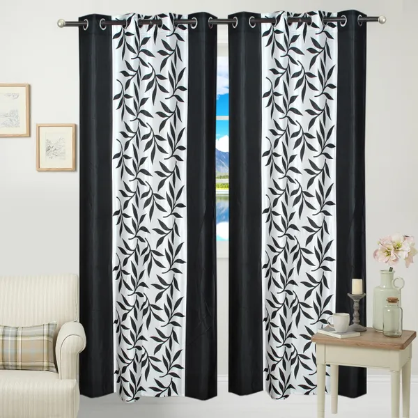 Pack_Of_2,_Black,_Printed__Polyester_Semi_Transparent_Curtain