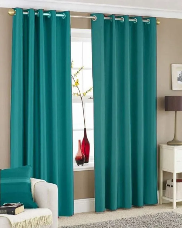 Pack_Of_2,_Blue,_Plain__Polyester_Semi_Transparent_Curtain
