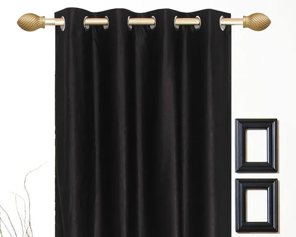 Pack_Of_2,_Black,_Plain__Polyester_Semi_Transparent_Curtain