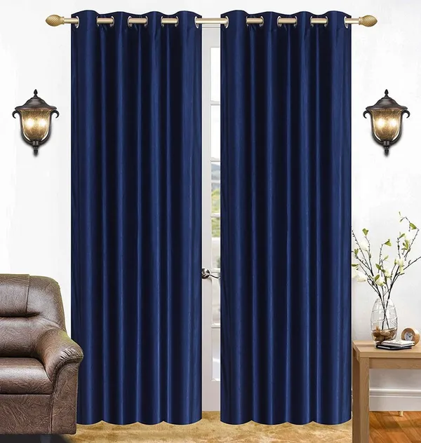 Pack_Of_2,_Blue,_Plain__Polyester_Semi_Transparent_Curtain