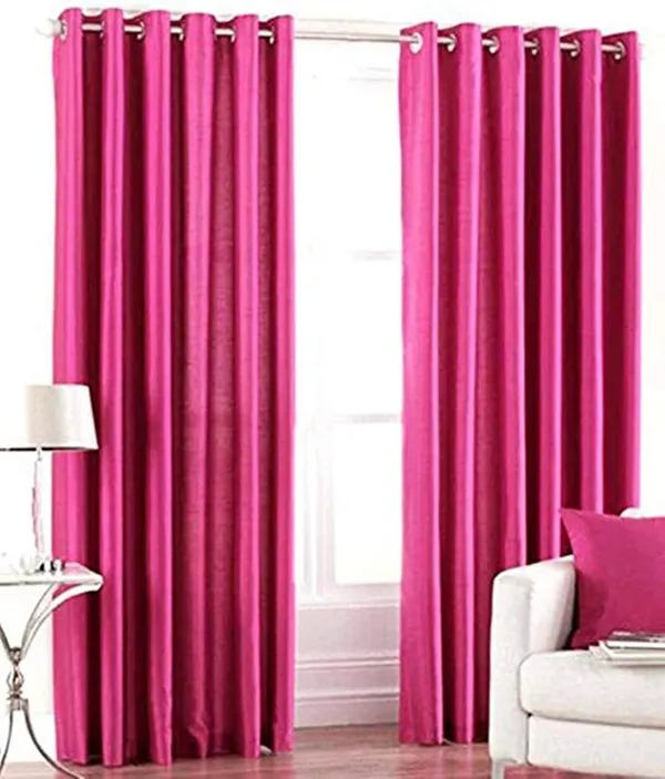 Pack_Of_2,_Pink,_Plain__Polyester_Semi_Transparent_Curtain