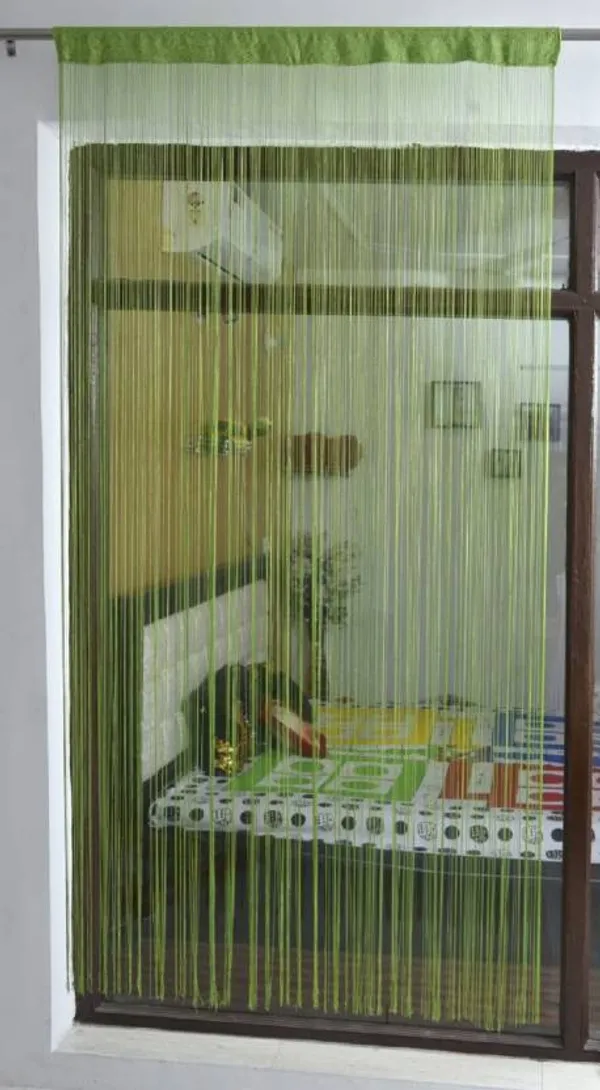 Pack_Of_2,_Green,_Self_Design__214_cm_7_ft_Polyester_Semi_Transparent_Door_Curtain