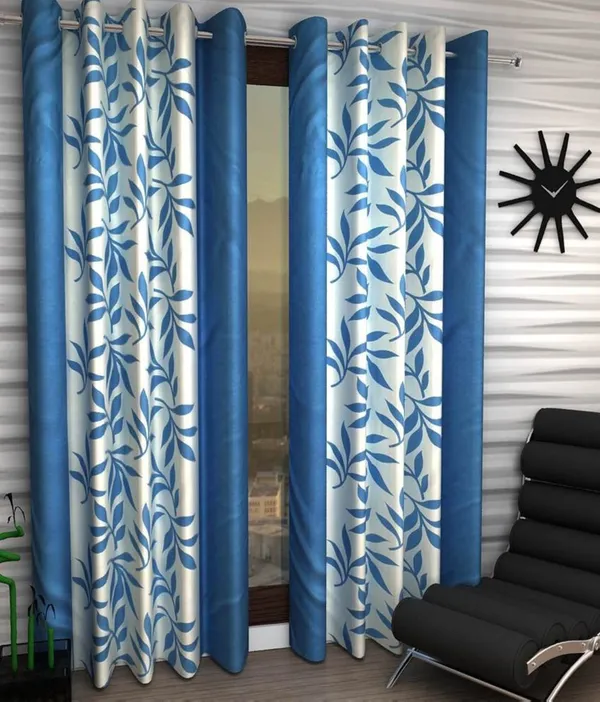 Pack_Of_2,_Blue,_Printed__Polyester_Semi_Transparent_Curtain
