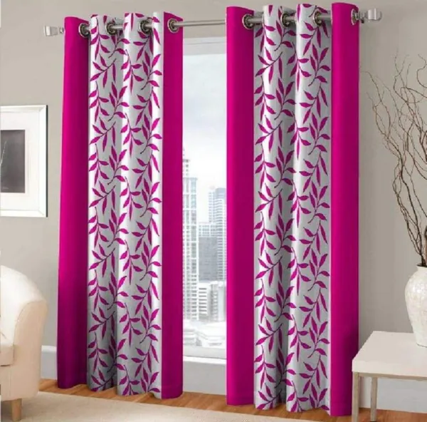Pack_Of_2,_Pink::White,_Printed__Polyester_Semi_Transparent_Curtain