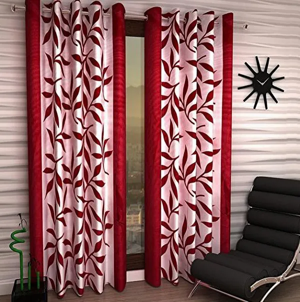 Pack_Of_2,_Maroon,_Printed__Polyester_Semi_Transparent_Curtain
