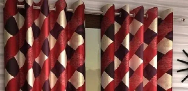Pack_Of_2,_Red::White,_Geometric__210_cm_7_ft_Polyester_Semi_Transparent_Door_Curtain