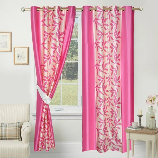 Pack_Of_2,_Pink,_Printed__Polyester_Semi_Transparent__Curtain