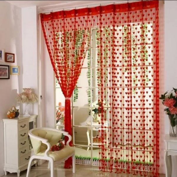 Pack_Of_2,_Red,_Self_Design__210_cm_7_ft_Polyester_Transparent_Door_Curtain