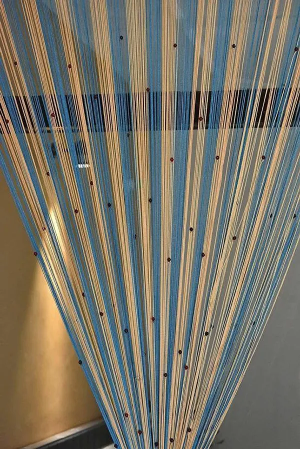 Pack_Of_2,_Blue::Yellow,_Embroidered__210_cm_7_ft_Polyester_Semi_Transparent_Door_Curtain
