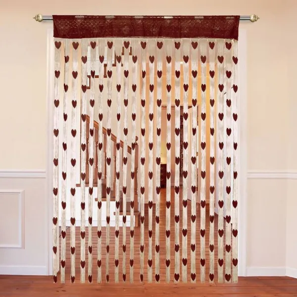 Brown,_Solid__Uniqon_213_cm_7_ft_Polyester,_Net_Semi_Transparent_Window_Curtain_Single_Curtain
