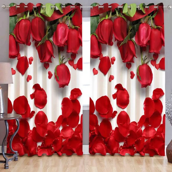 Pack_Of_2,_Red,_Floral__TrueValue_Creations_212_cm_7_ft_Velvet,_Silk_Blackout_Door_Curtain