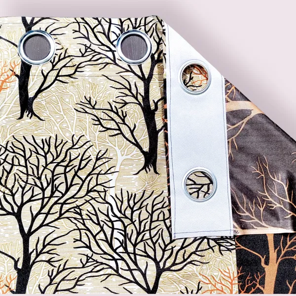 Pack_Of_2,_Brown,_Floral__Wacky_153_cm_5_ft_Polyester_Semi_Transparent_Window_Curtain
