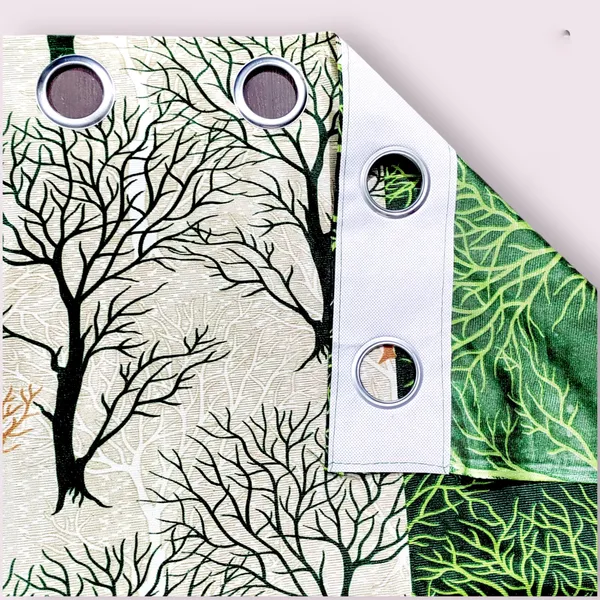Pack_Of_2,_Green,_Floral__Wacky_153_cm_5_ft_Polyester_Semi_Transparent_Window_Curtain