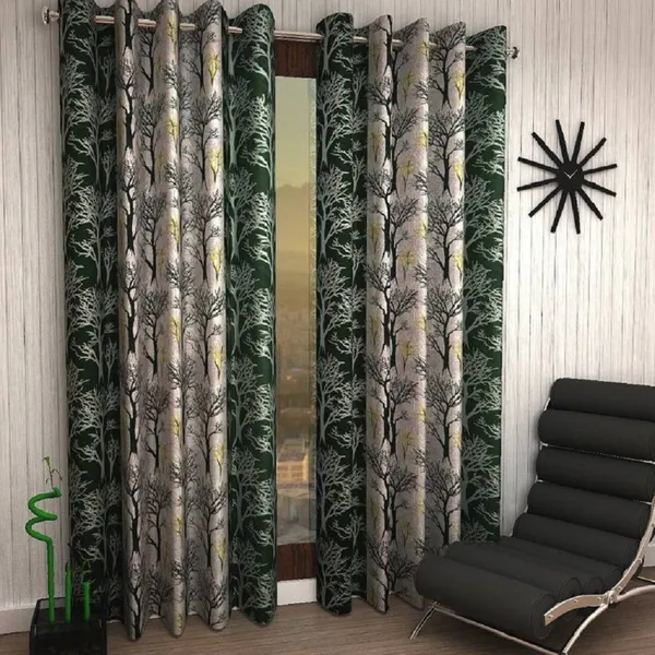 Pack_Of_2,_Green,_Floral__Wacky_153_cm_5_ft_Polyester_Semi_Transparent_Window_Curtain