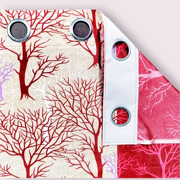 Pack_Of_2,_Red,_Floral__Wacky_153_cm_5_ft_Polyester_Semi_Transparent_Window_Curtain