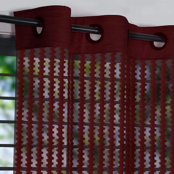 Pack_Of_2,_Maroon,_Self_Design__Polyester_Transparent__Curtain
