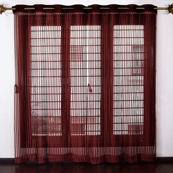 Pack_Of_2,_Maroon,_Self_Design__Polyester_Transparent__Curtain