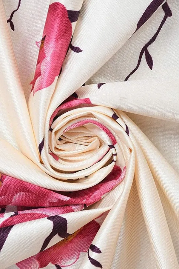 Pack_Of_2,_Pink,_Floral__Polyester_Semi_Transparent_Curtain