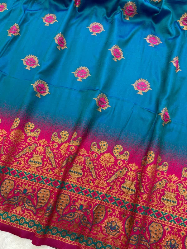Premium_Soft_Paithani_Silk_sarees_With_Beautiful_Weaving_Pattern_With_Attractive_Rich_Pallu_And_Border_And_Weaving_Blouse_With_Tassels