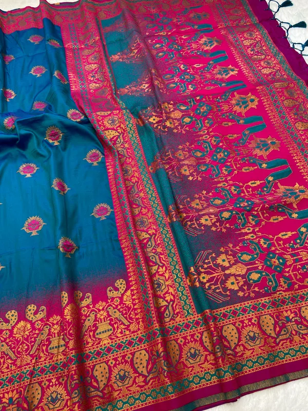 Premium_Soft_Paithani_Silk_sarees_With_Beautiful_Weaving_Pattern_With_Attractive_Rich_Pallu_And_Border_And_Weaving_Blouse_With_Tassels