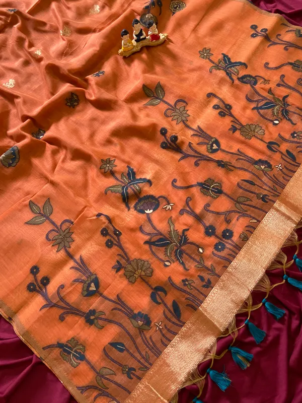 Amrusha_Orange_–_Floral_Pallu_Wedding_Special_|_Premium_Soft_Muga_Cotton_Saree_with_Colourful_Resham_Weaving_Flower_Design_Pallu