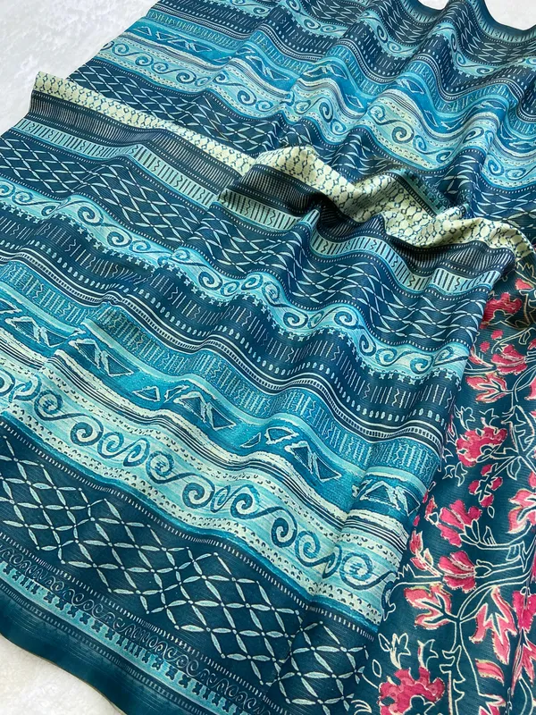 Aria_Rama_Green_–_Melodic_Navratri_Special_|_Soft_Tussar_Silk_Saree_with_Digital_Print,_Zari_Line_Saree_&_Digital_Print_Blouse_with_Tassels