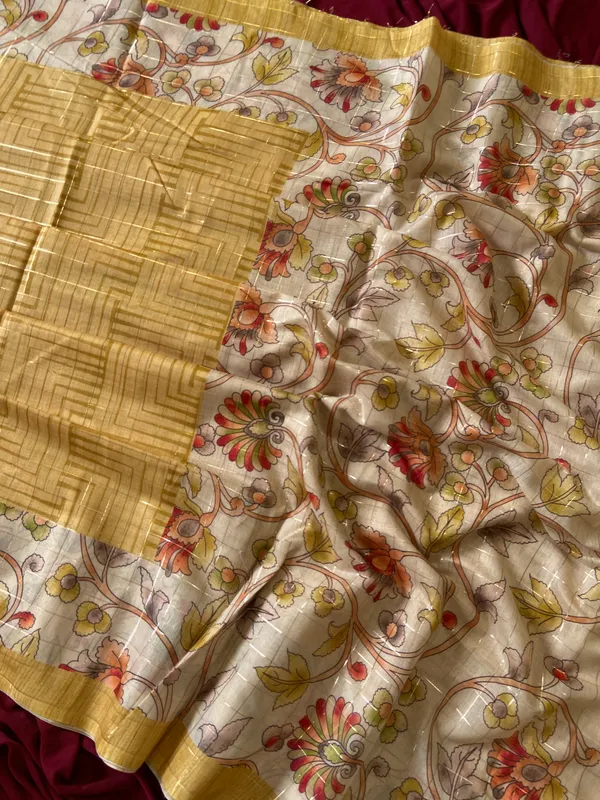Chandrika_Yellow_–_Moonlit_Diwali_Special_|_Soft_Semi_Tussar_Silk_Saree_with_Digital_Print,_Border_&_Contrast_Print_Blouse_with_Tassels